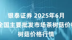 银泰证券 2025年6月30日全国主要批发市场茶树菇价格行情