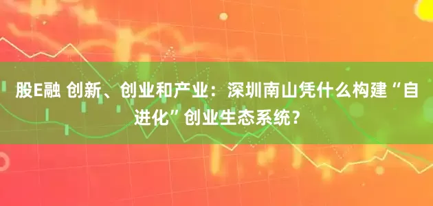 股E融 创新、创业和产业：深圳南山凭什么构建“自进化”创业生态系统？