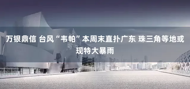 万银鼎信 台风“韦帕”本周末直扑广东 珠三角等地或现特大暴雨