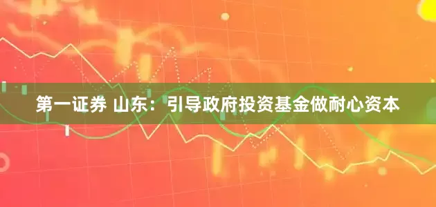 第一证券 山东：引导政府投资基金做耐心资本